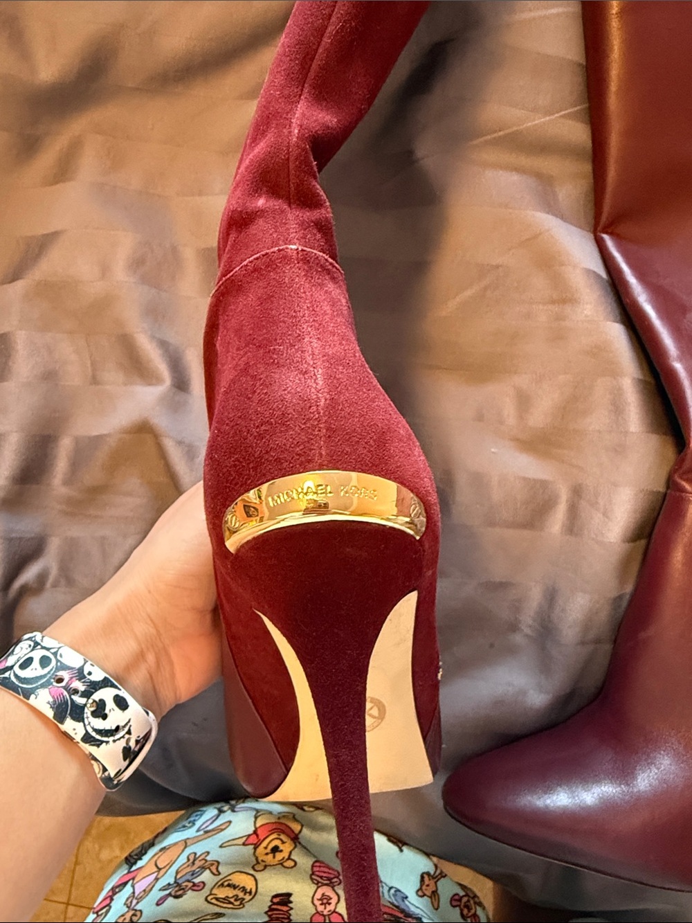 Michael Kors Burgundy Stiletto Boots - Picture 2 of 6